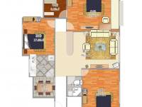 3室2廳2陽臺 北辰小區(qū)杜鵑苑戶型圖