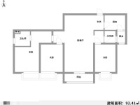 3室1廳1陽臺 中鐵百年印象一期戶型圖