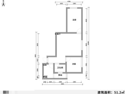 2室1厅1阳台 南亚未来城户型图