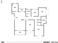 3室2廳2陽臺 建工新城戶型圖
