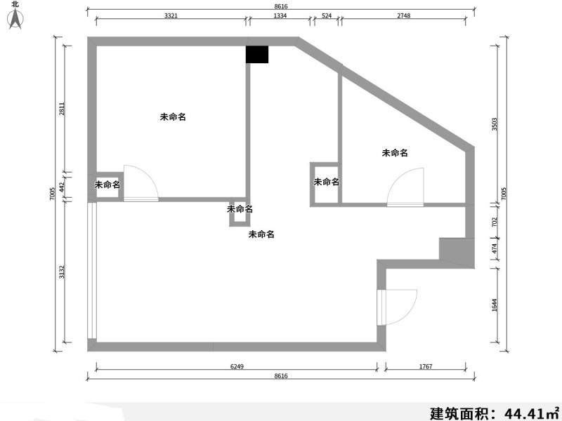 3室2廳1陽臺 中洲陽光公寓戶型圖