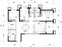 3室2廳1陽臺 濱江俊園香儂組團戶型圖