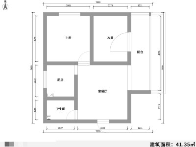 2室1厅1阳台 永昌小区永兴路户型图