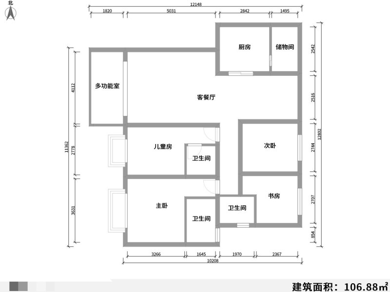 4室2厅2阳台 都铎城邦9号院户型图