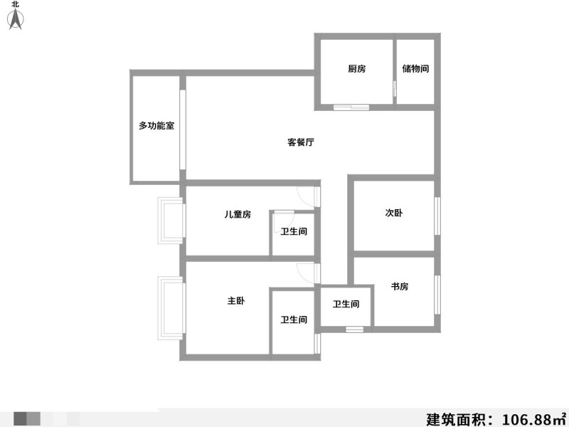 4室2厅2阳台 都铎城邦9号院户型图