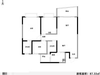 3室2廳2陽(yáng)臺(tái) 東驤神駿一期戶型圖