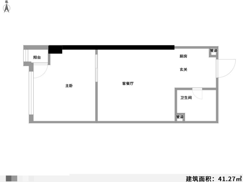 1室1厅1阳台 丽水天锦一期户型图