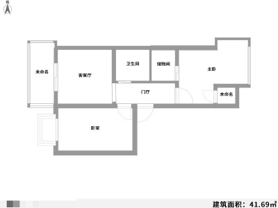 2室2厅1阳台 建工三村(金马寺)户型图