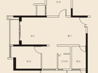 2室2廳1陽臺 經典雙城一期戶型圖