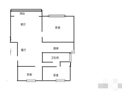 3室2厅2阳台 格拉斯香水小镇（侯谷怡境花园）户型图