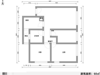 2室2厅1阳台 南亚未来城户型图