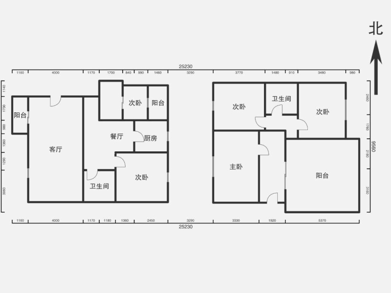 5室2廳3陽臺 北辰小區(qū)杜鵑苑戶型圖