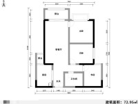 2室2廳1陽(yáng)臺(tái) 未名城A3戶型圖
