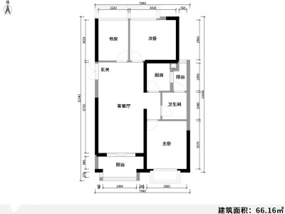 3室2厅2阳台 山海湾（滇池国际会展中心山海湾）户型图