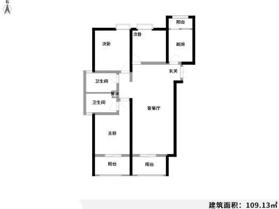 4室2廳4陽臺 新亞洲星辰園戶型圖