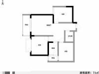 1室1廳1陽(yáng)臺(tái) 潤(rùn)城二區(qū)戶型圖