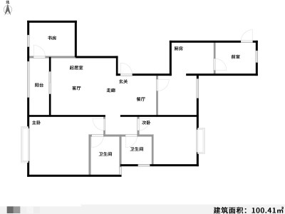 3室2厅1阳台 云南映象城市公园广场户型图