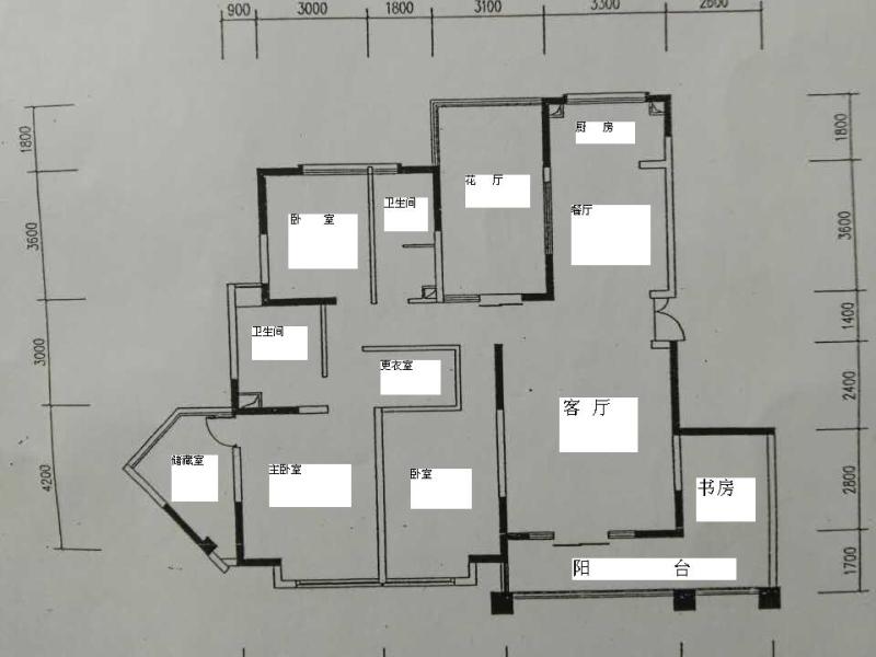 5室2厅3阳台 世纪半岛橄榄谷户型图