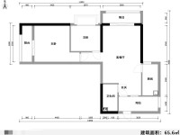 2室2廳1陽臺 西城時代戶型圖