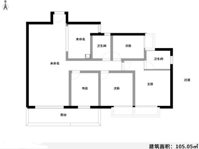 4室2厅2阳台 葡萄街区天宇花园户型图