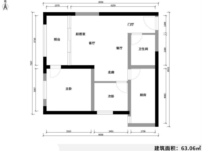 2室2厅 锦悦四季花园小区户型图