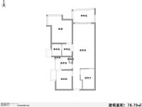 2室2廳1陽臺 中央麗城戶型圖