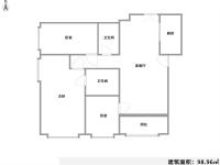 3室2廳1陽臺 金尚俊園一期戶型圖