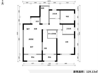 4室2厅1阳台 锦悦四季花园小区户型图