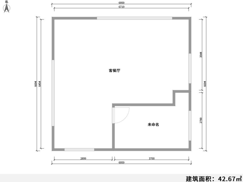 2室1厅1阳台 螺蛳湾国际商贸城精品区户型图