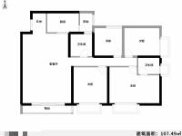 4室2廳1陽臺 萬宏國際一期戶型圖