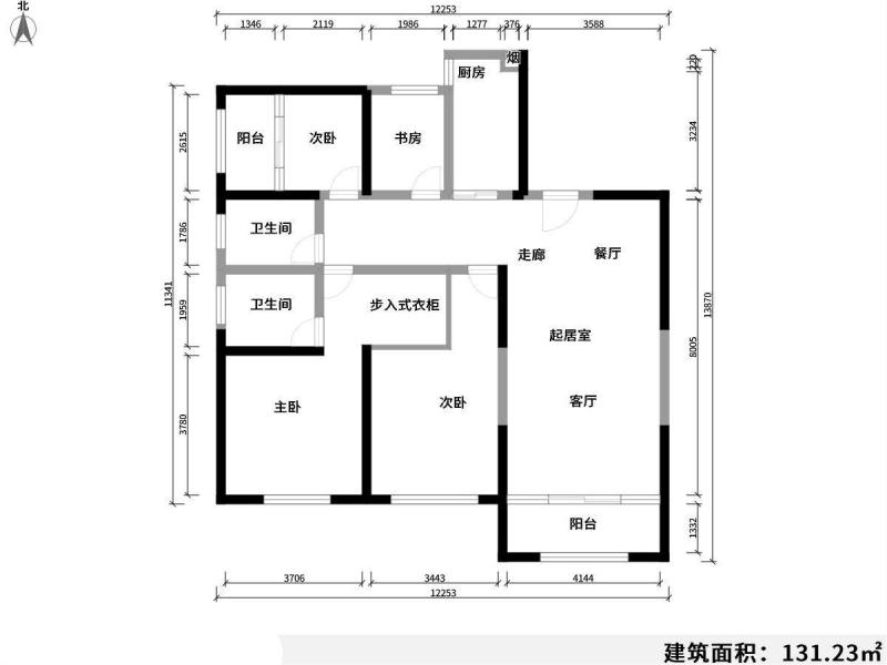 4室2廳1陽(yáng)臺(tái) 錦悅四季花園小區(qū)戶型圖