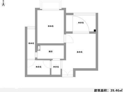1室1厅1阳台 山海湾（滇池国际会展中心山海湾）户型图
