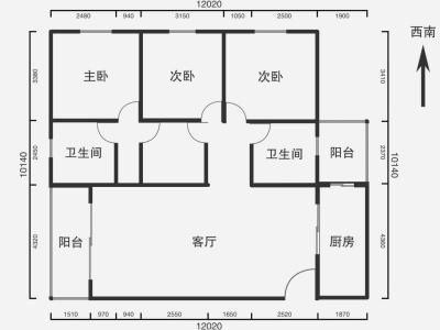 3室2厅3阳台 广福城和福园户型图