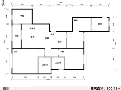 3室2厅1阳台 云南映象城市公园广场户型图