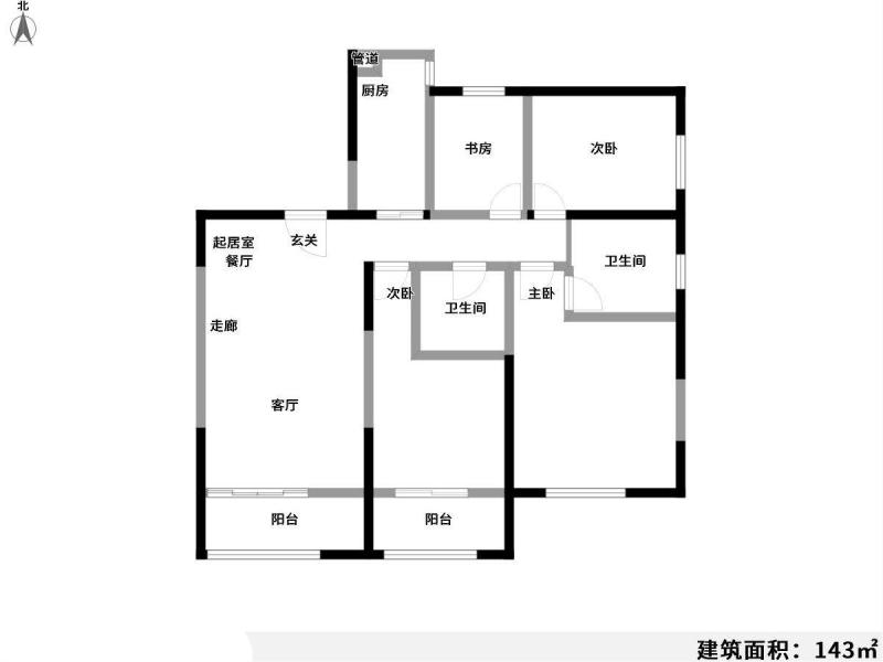 4室2廳1陽(yáng)臺(tái) 錦悅四季花園小區(qū)戶型圖