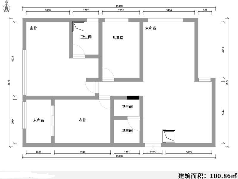 4室2厅1阳台 葡萄街区天宇花园户型图
