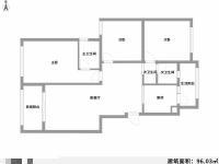 3室2廳1陽臺 中海半島華府戶型圖