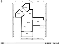 2室2廳1陽臺 中央麗城戶型圖