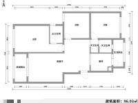 3室2廳1陽臺 中海半島華府戶型圖