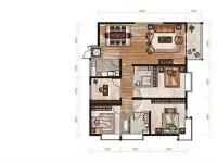 3室2廳1陽(yáng)臺(tái) 同德昆明廣場(chǎng)A區(qū)戶型圖