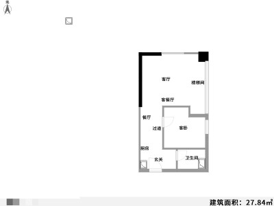 2室2厅1阳台 西城时代A3地块锦绣苑公寓户型图