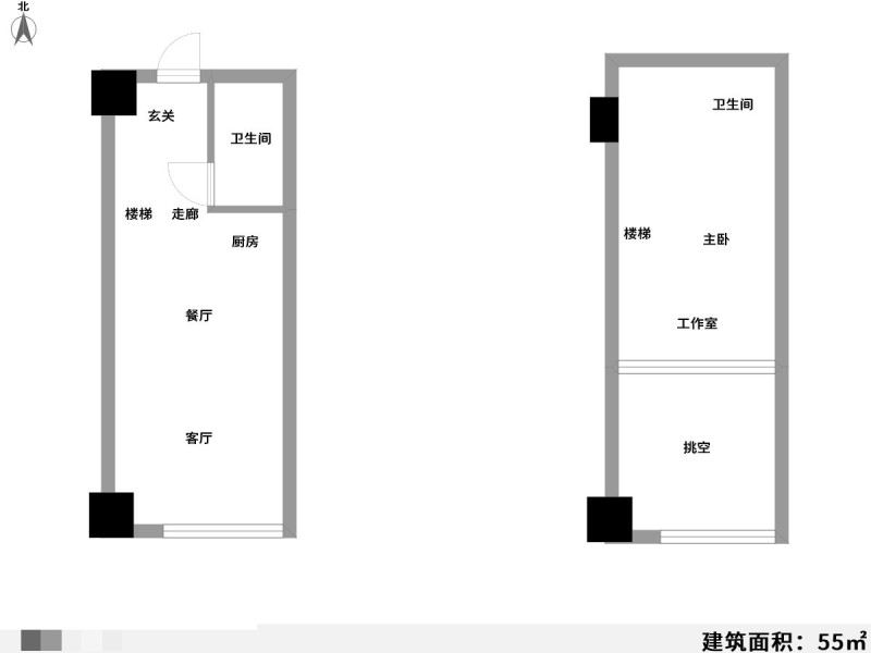 2室2廳1陽臺 西城時代A6地塊天悅苑公寓戶型圖