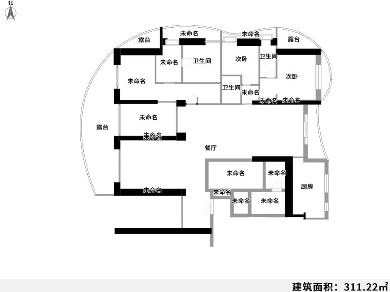 4室3厅3阳台 山海湾（滇池国际会展中心山海湾）户型图