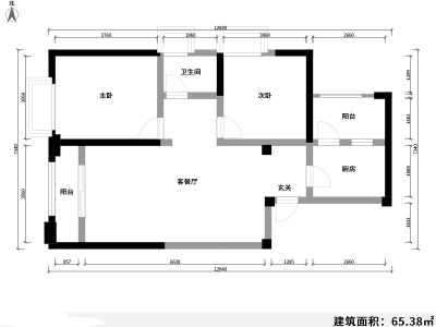 2室2厅2阳台 万象名城（怡合景苑）户型图