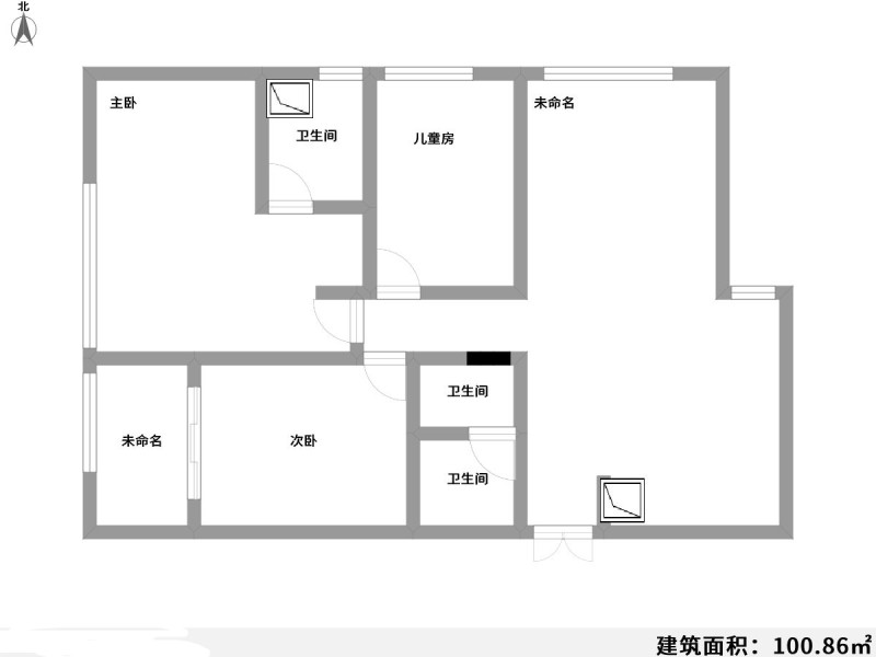 4室2厅1阳台 葡萄街区天宇花园户型图