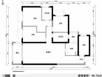 3室2廳1陽臺 潤城二區(qū)戶型圖