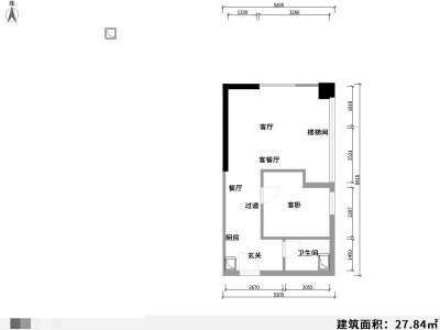 1室1厅 西城时代A3地块锦绣苑公寓户型图