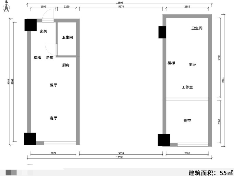 2室2廳1陽臺 西城時代A6地塊天悅苑公寓戶型圖