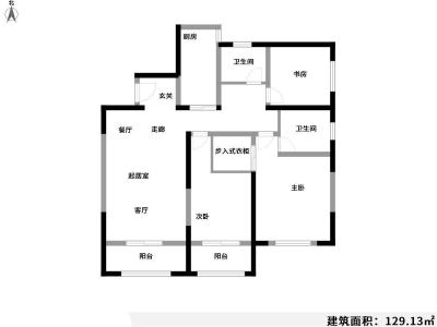 3室2厅1阳台 锦悦四季花园小区户型图