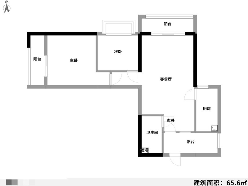 2室2厅2阳台 西城时代A3地块锦绣苑公寓户型图